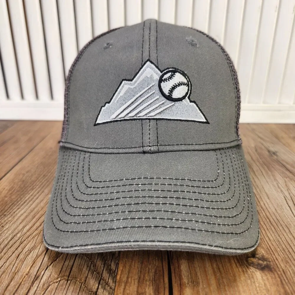 Melonwear Colorado Rockies STIHL Trucker Hat Gray Snapback Mesh MLB Baseball Cap
